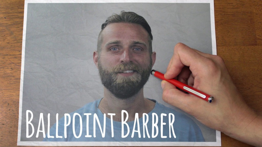 Ballpoint Barber // Stop-motion Reverse Haircut and Beard-cut // Trim 2